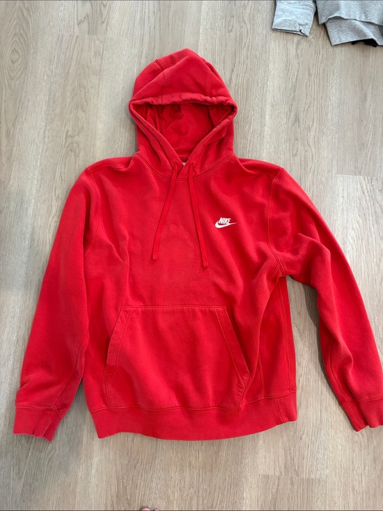 Nike Other - Nike Red Pullover Hoodie with White Swoosh